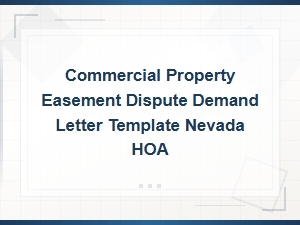 Nevada Hoa Commercial Property Easement Demand Letter