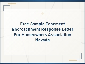 Nevada Hoa Easement Encroachment Response Letter Template