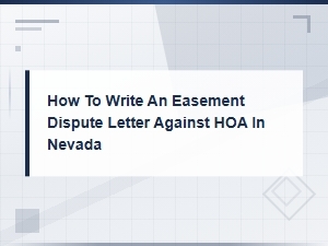 Nevada Hoa Easement Dispute Letter Template