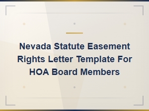 Nevada Hoa Easement Dispute Letter Template for Boards
