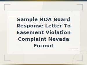 Sample Hoa Board Response to Easement Violation Complaints