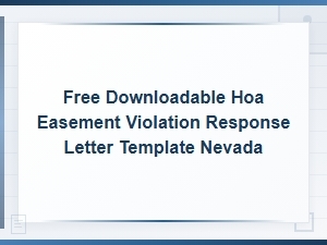 Nevada Hoa Easement Violation Response Letter Template
