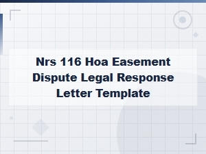 Nrs 116 Hoa Easement Dispute Response Letter Template